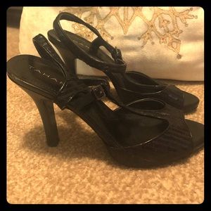 Black strap Heels with sequin